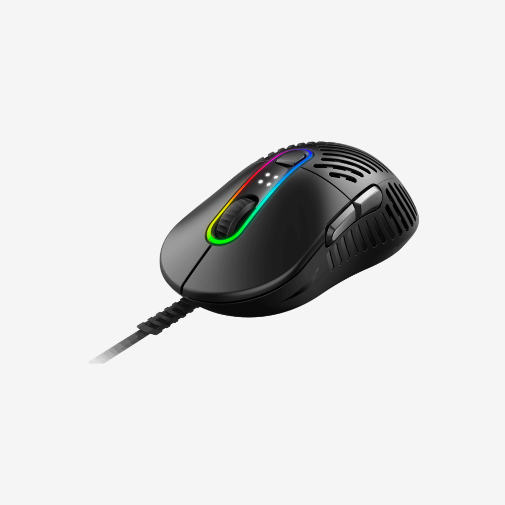Makalu 67 Lightweight RGB Gaming Mouse - Unique Patented Rib Design Construction - PixArt PAW3370 Sensor - 100% PTFE Mouse Feet