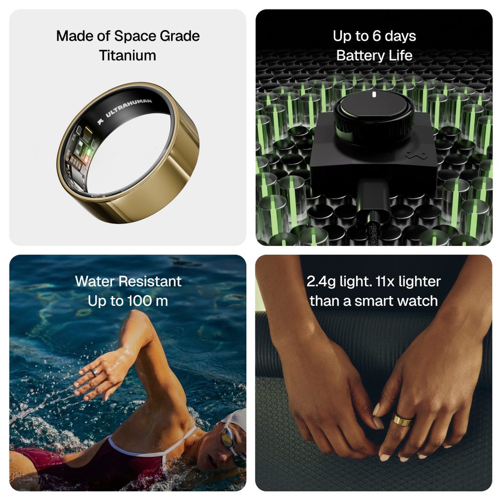 Ring AIR Size 7 Smart Ring– Fitness Tracker, Health & Sleep Monitor, Waterproof