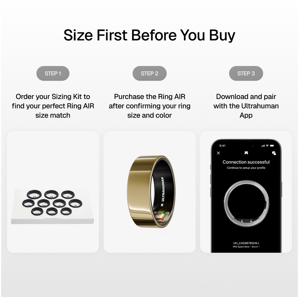 Ring AIR Size 7 Smart Ring– Fitness Tracker, Health & Sleep Monitor, Waterproof