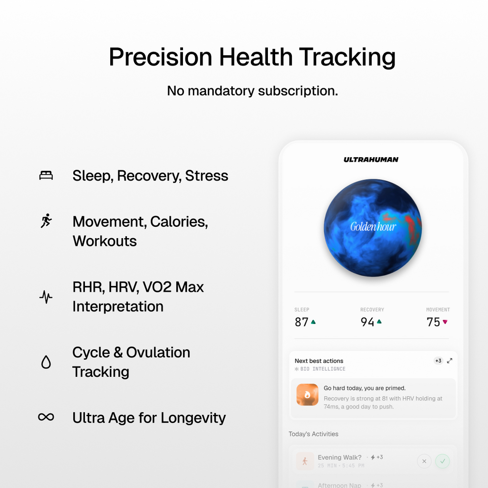 Ring AIR Size 10 Smart Ring– Fitness Tracker, Health & Sleep Monitor, Waterproof