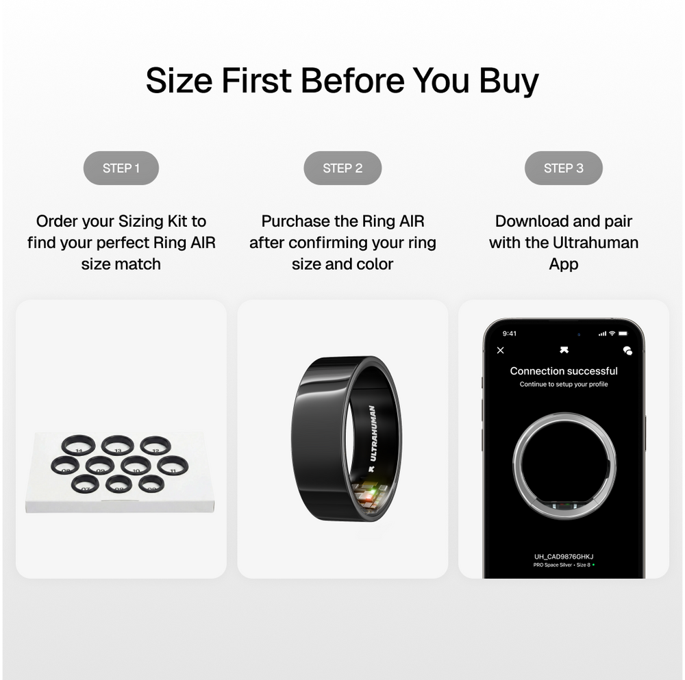 Ring AIR Size 6 Smart Ring– Fitness Tracker, Health & Sleep Monitor, Waterproof