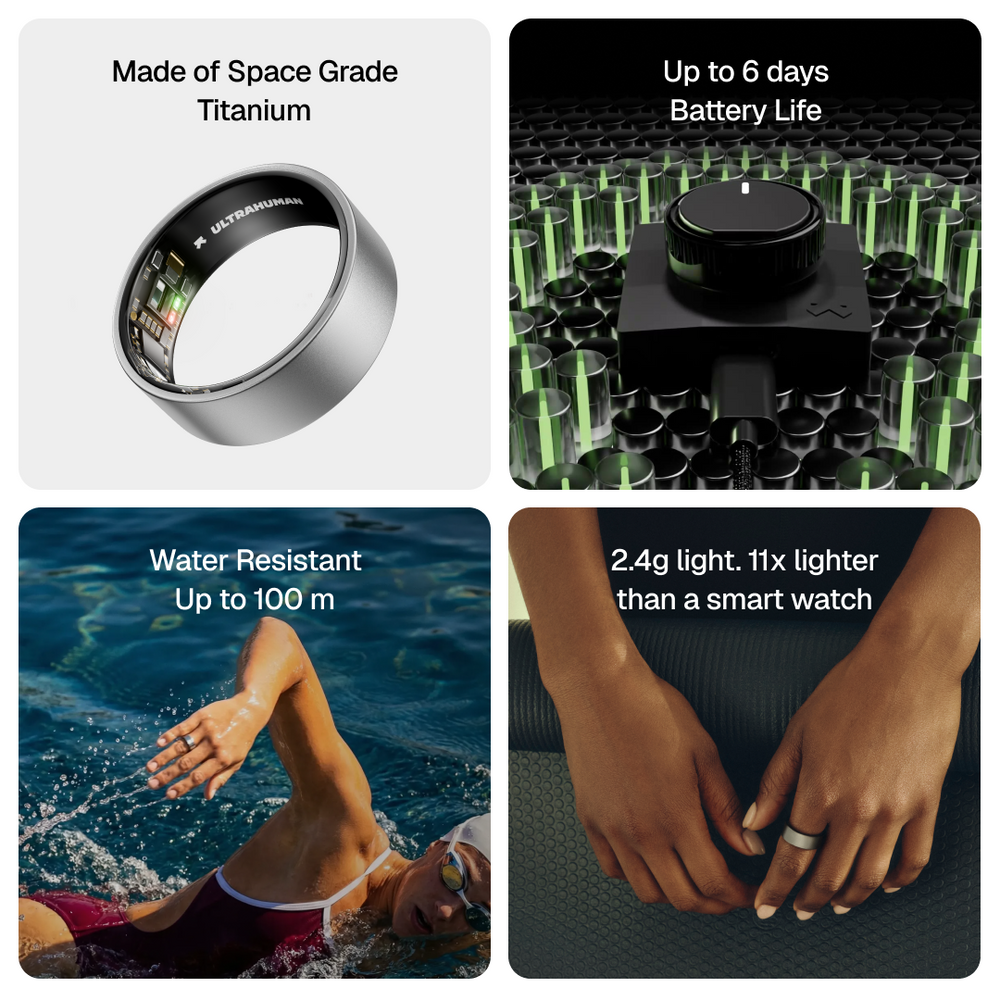 Ring AIR Size 12 Smart Ring– Fitness Tracker, Health & Sleep Monitor, Waterproof