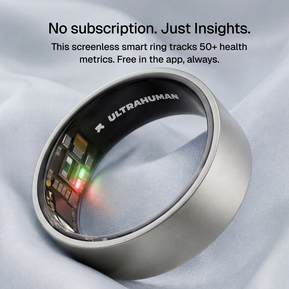 Ring AIR Size 8 Smart Ring– Fitness Tracker, Health & Sleep Monitor, Waterproof