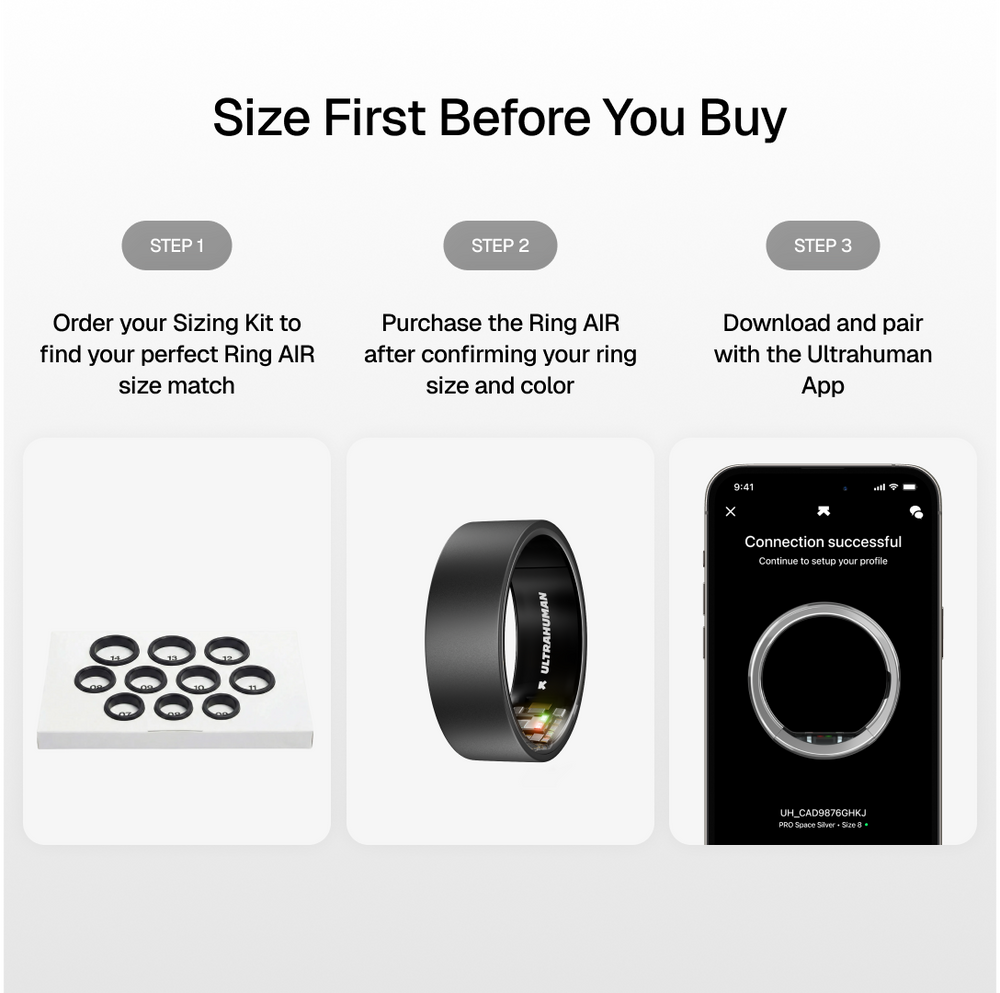 Ring AIR Size 12 Smart Ring– Fitness Tracker, Health & Sleep Monitor, Waterproof