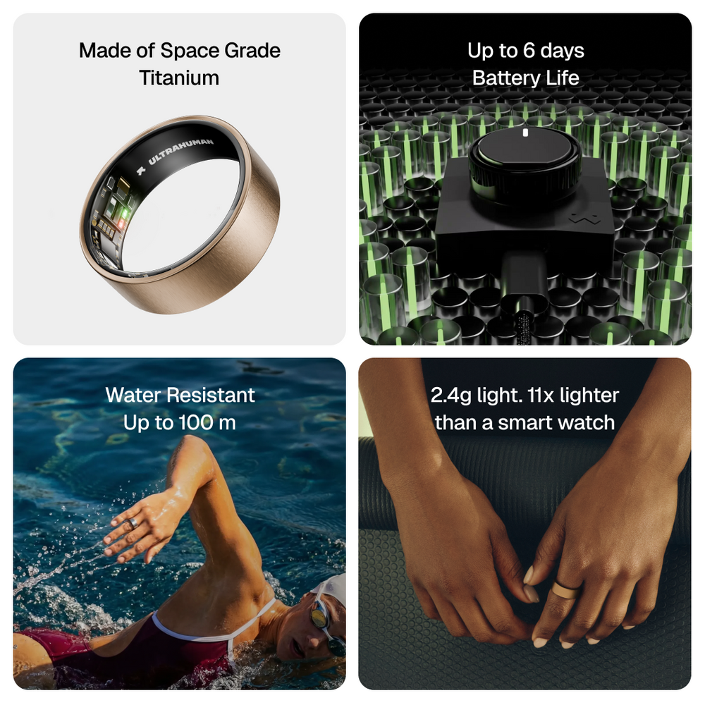 Ring AIR Size 10 Smart Ring– Fitness Tracker, Health & Sleep Monitor, Waterproof