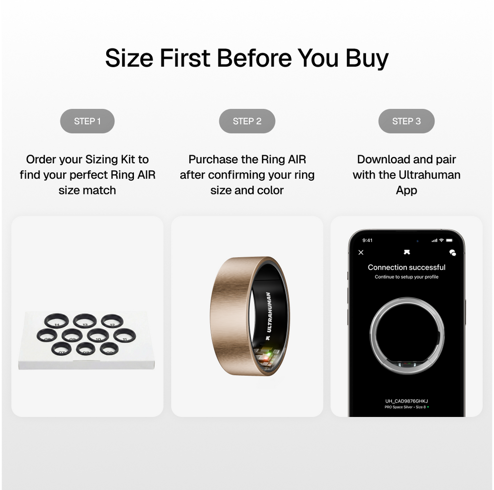 Ring AIR Size 10 Smart Ring– Fitness Tracker, Health & Sleep Monitor, Waterproof