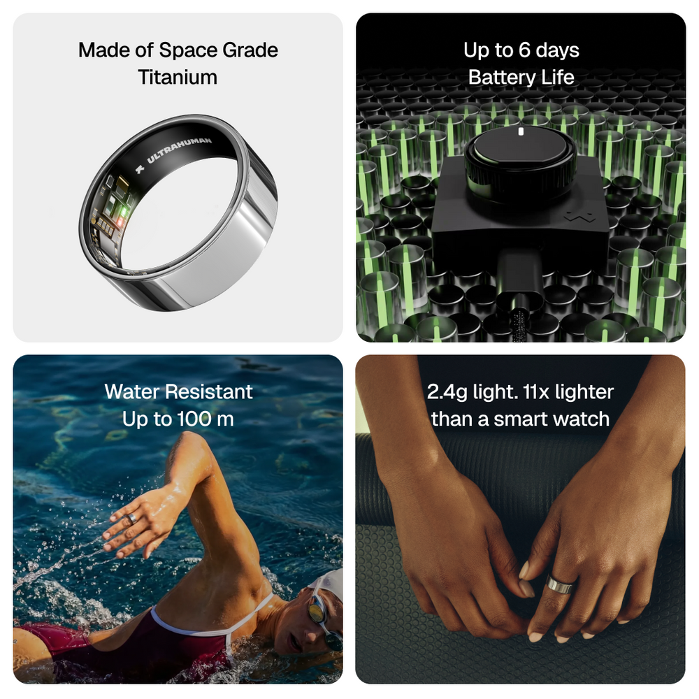 Ring AIR Size 9 Smart Ring– Fitness Tracker, Health & Sleep Monitor, Waterproof