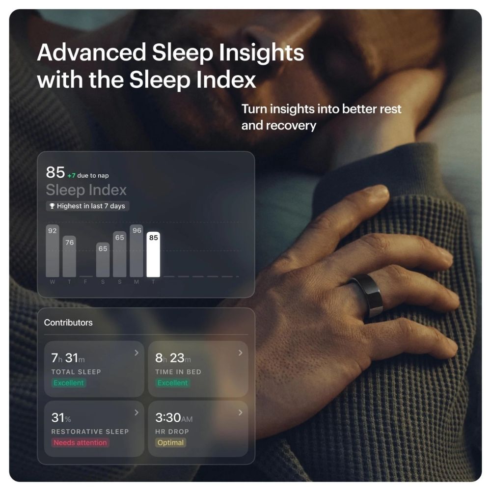 Ring AIR Size 12 Smart Ring– Fitness Tracker, Health & Sleep Monitor, Waterproof