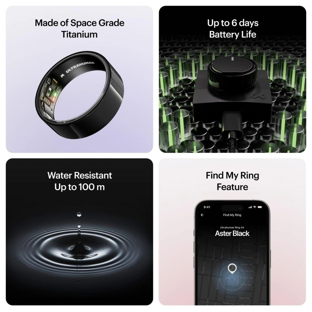 Ring AIR Size 12 Smart Ring– Fitness Tracker, Health & Sleep Monitor, Waterproof