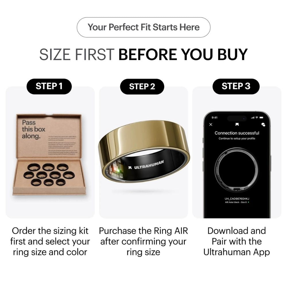 Ring AIR Size 7 Smart Ring– Fitness Tracker, Health & Sleep Monitor, Waterproof