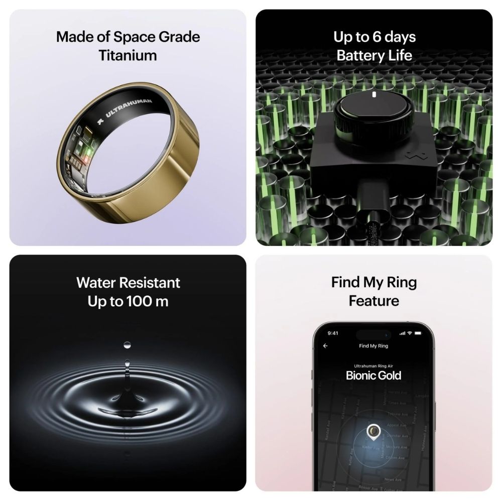 Ring AIR Size 7 Smart Ring– Fitness Tracker, Health & Sleep Monitor, Waterproof