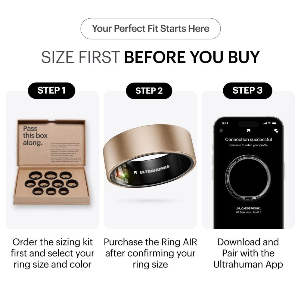 Ring AIR Size 10 Smart Ring– Fitness Tracker, Health & Sleep Monitor, Waterproof