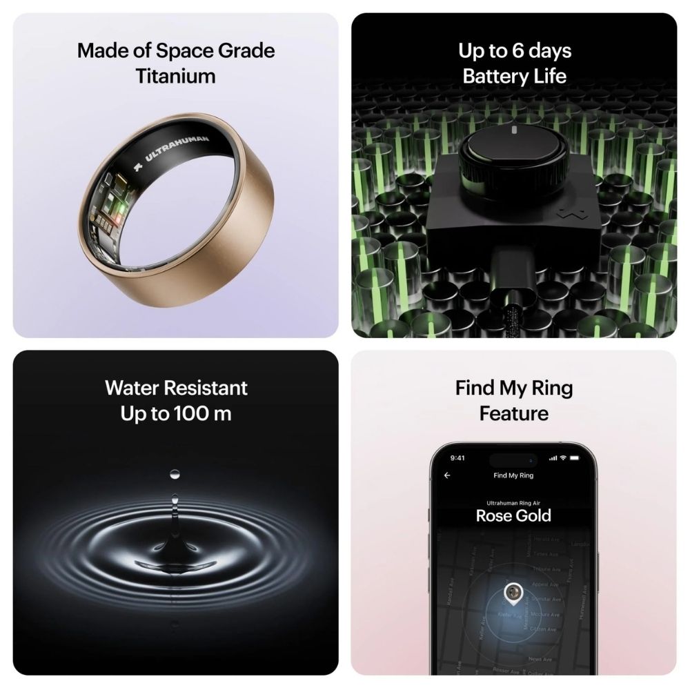 Ring AIR Size 10 Smart Ring– Fitness Tracker, Health & Sleep Monitor, Waterproof