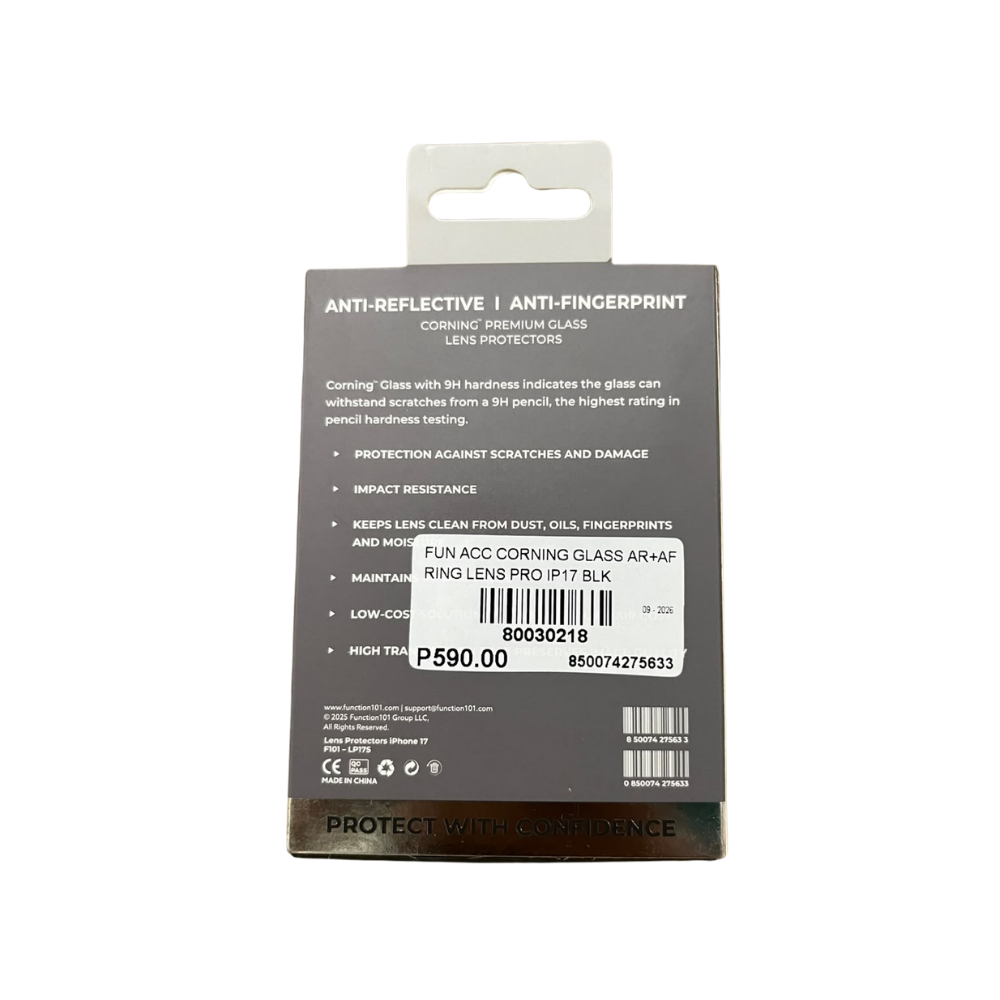 Corning Glass AR+AF Ring Lens Protector for iPhone 17