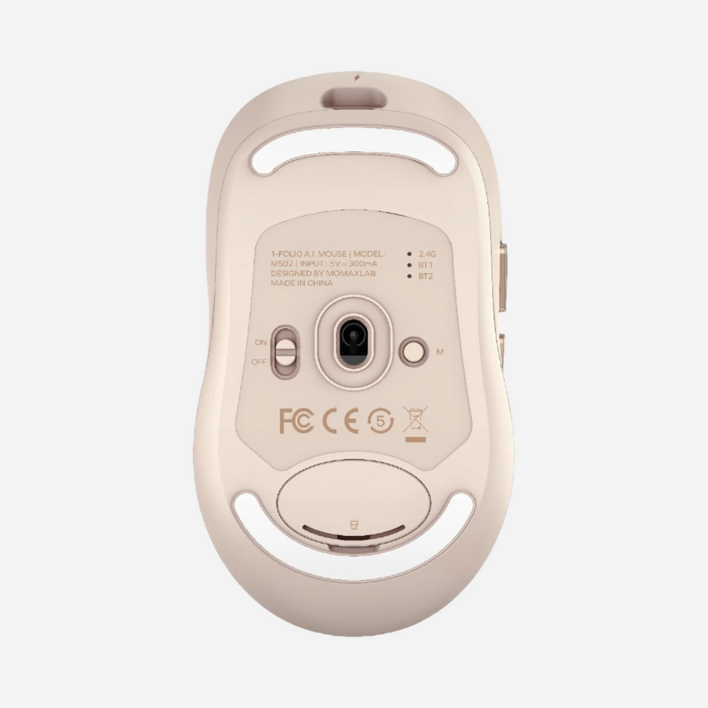 Titanium Computer Mouse 1-Folio AI-Powered Rechargeable Wireless Mouse - Desert Titanium ...
