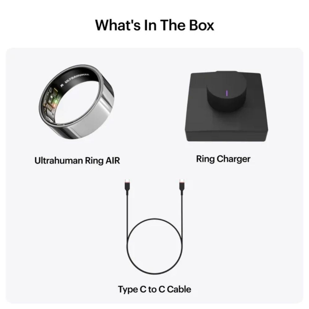 Ring AIR Size 8 Smart Ring– Fitness Tracker, Health & Sleep Monitor, Waterproof