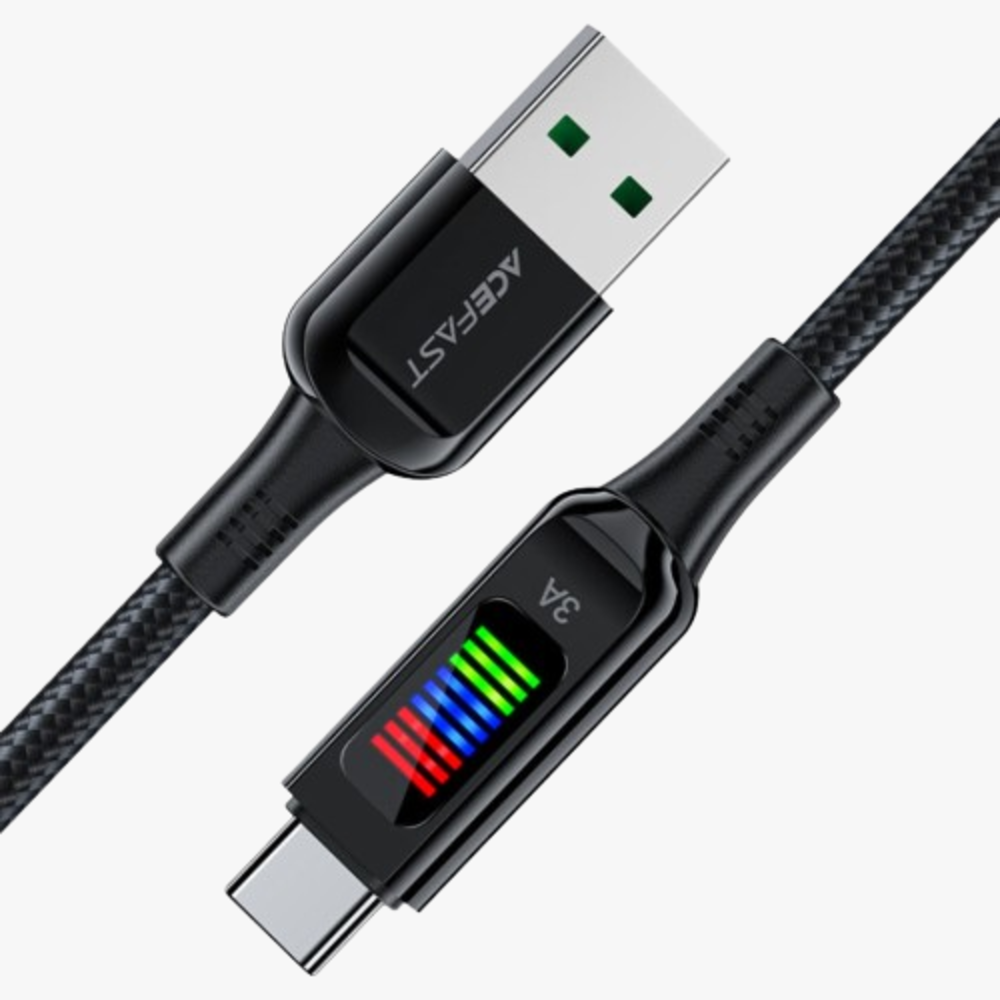 Acewire Pro C7-04 USB-A to USB-C Cable 60W 1.2M - Black