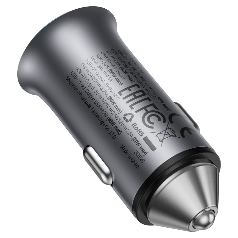 B16 Dual Port Metal Car Charger Set P5 95W