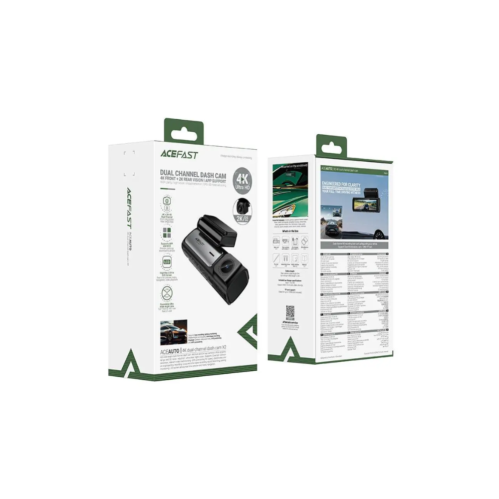 AceAuto X2 4k Dual Channel Dash Cam