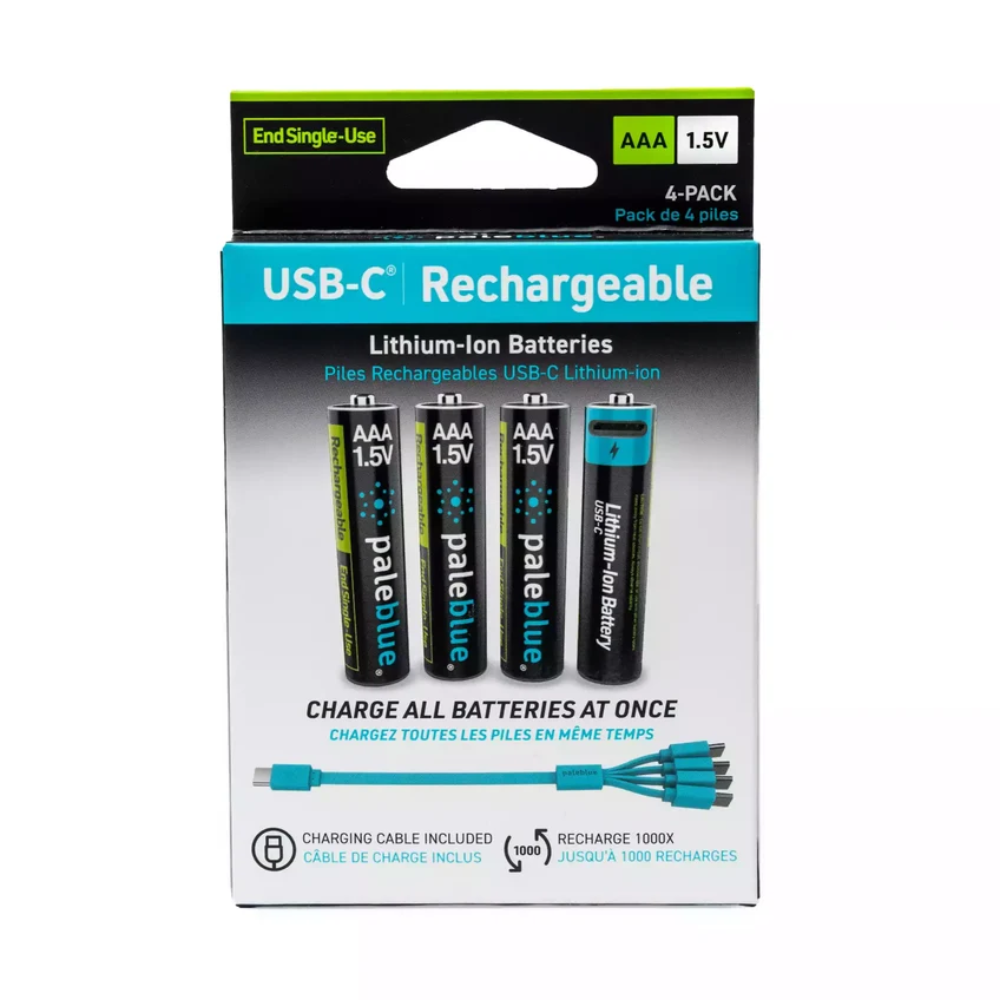 AAA Lithium Ion USB-C Rechargeable Batteries