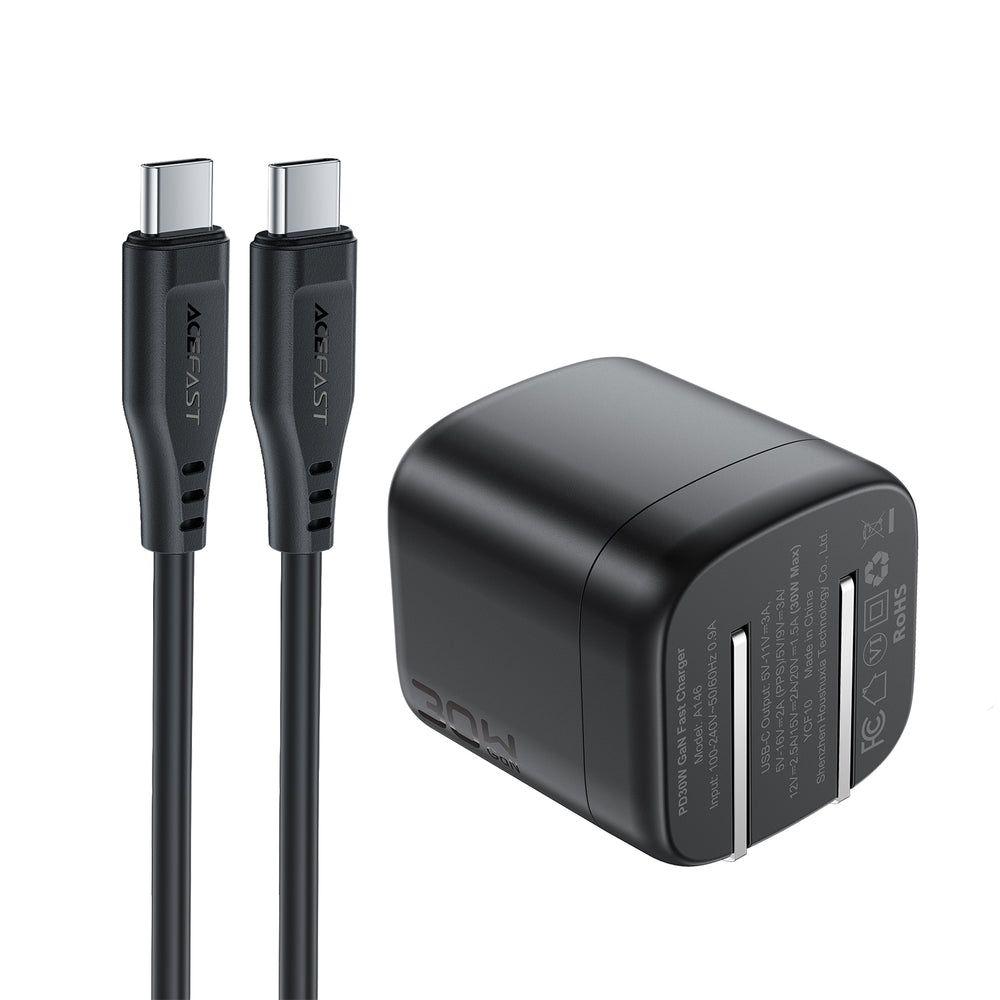 PWRup 146-P5 Wall Charger with Cable Mini Gan PD 30W