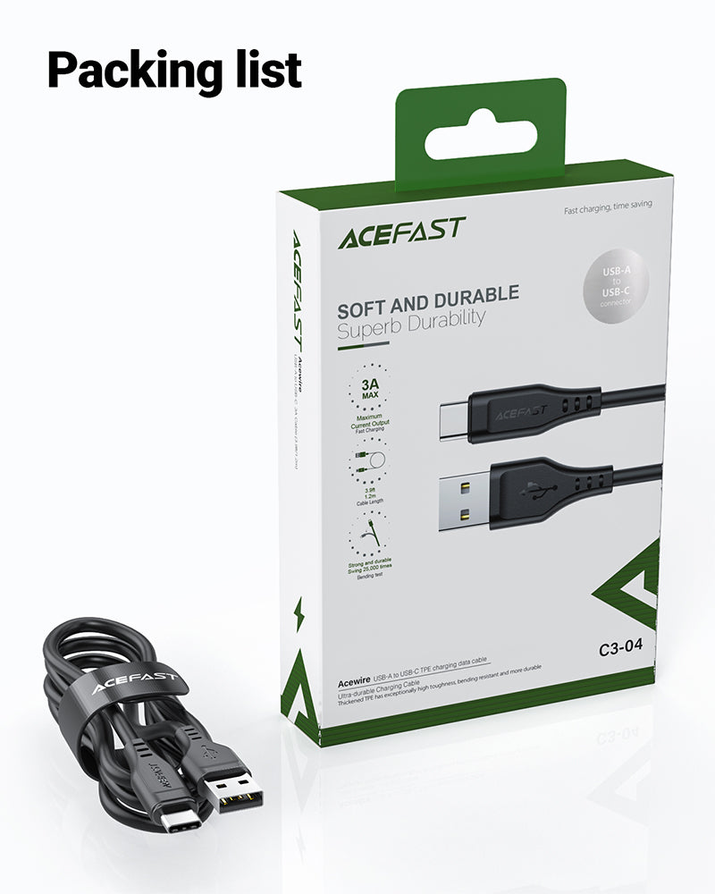 Acewire C3-04 USB-A to USB-C Cable 1.2M