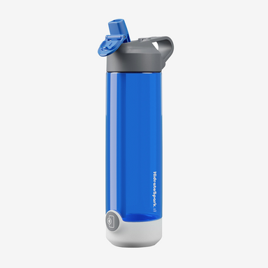 HidrateSpark PRO STEEL - 32 oz. Smart Water Bottle + Bonus Straw Lid -  Silver - Apple