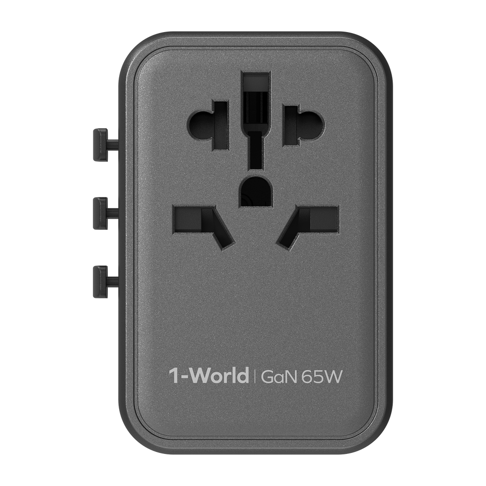 1-World GaN AC Travel Adapter 65W