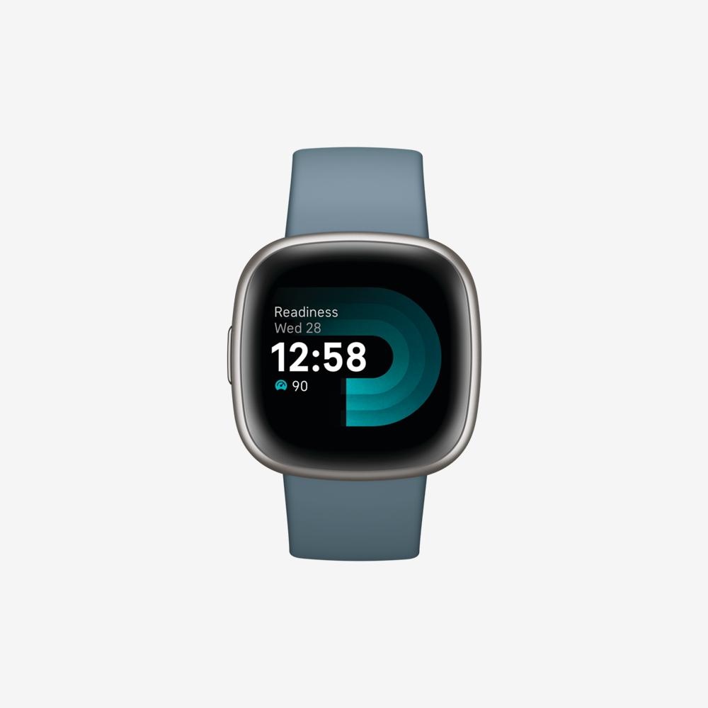 Fitbit Versa 4 Fitness GPS Smartwatch, Waterfall Blue/Platinum Aluminum